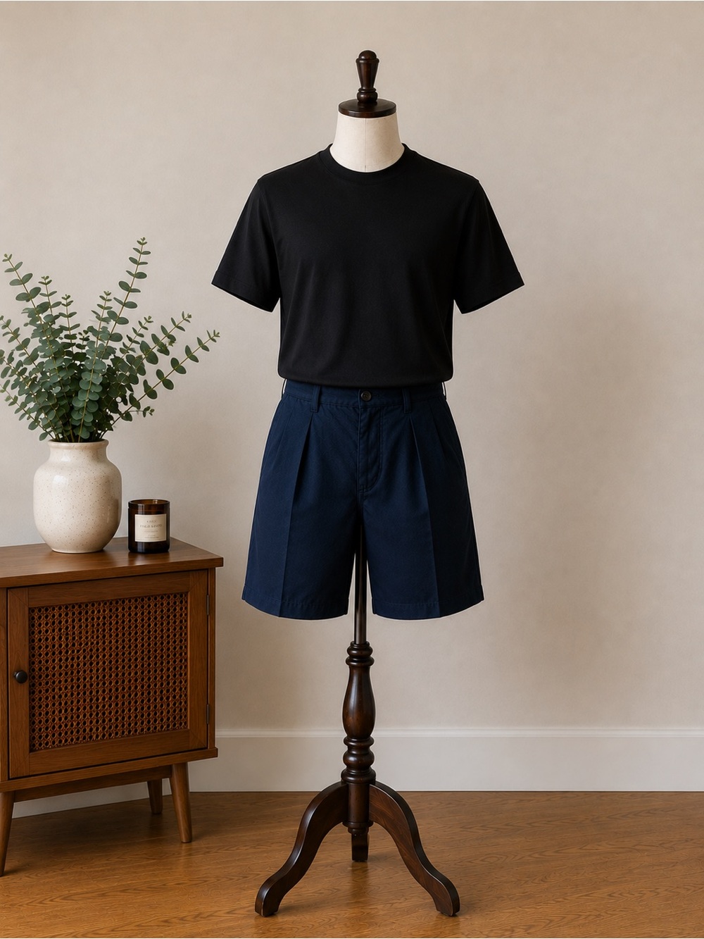 Polo Ralph Lauren Navy Pleated 9" Chino Shorts Men's 40 Preppy Golf Old Money